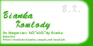 bianka komlody business card